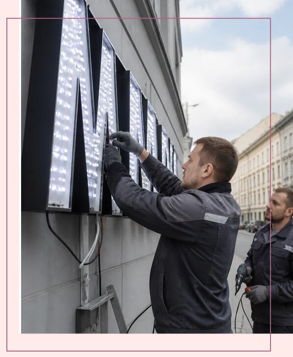 Изготовление и монтаж светодиодных LED вывесок в Белорецке