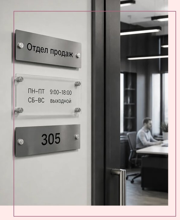 Офисные таблички на дверь в Белорецке по цене от 4967 р. | Аванза-Блр